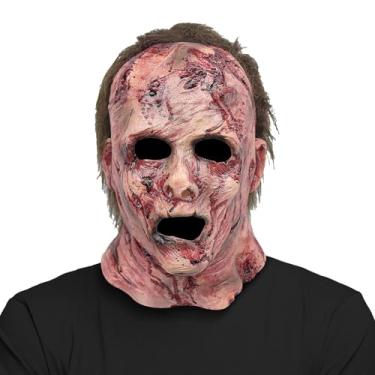 Imagem de greitenty Bloody Zombie Mask Scary Realistic Killer Latex Mask Halloween Creepy Demon Full Head Cosplay Props for Masquerade