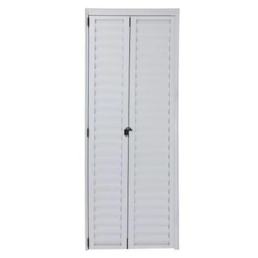 Imagem de Porta Camarão 2,10x80 lado DIREITO no alumínio branco - Prisma Esquadr