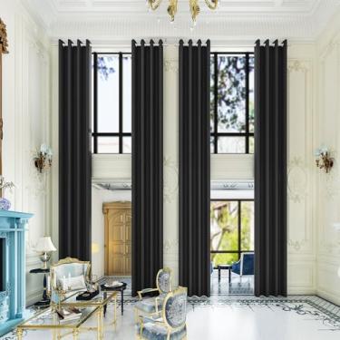 Imagem de Cortinas blackout extralongas – Cortinas altas para sala de estar de 2 andares – Cortinas altas para teto alto ou janela longa – 144 156 168 192 204 216 228 240 polegadas 3,7 m-6 m de comprimento (1