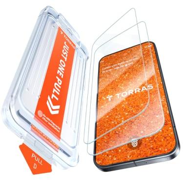 Imagem de TORRAS Protetor de tela para Google Pixel 10 Pro XL/Pixel 9 Pro XL [No.1 Military-Grade Shatterproof 9H + vidro temperado] Instalação em um passo, cobertura total, ajuste sem bolhas, pacote com 2