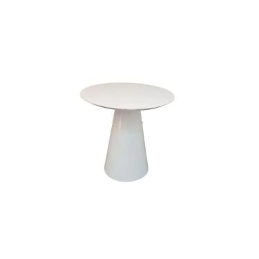 Imagem de Mesa Lateral Cone Redonda 41 Cm Laqueada Branco