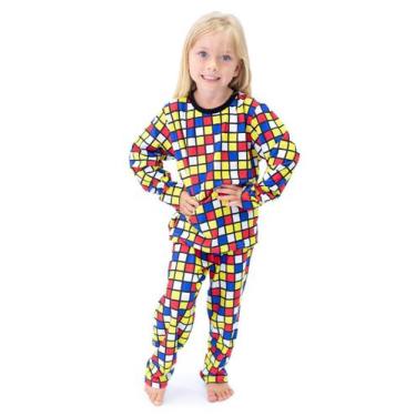 Imagem de Pijama Infantil Longo Divertido Cubo Mágico - Alegria de Montar, 6 ano