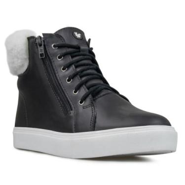 Imagem de Bota feminina The Box Lace forrada em lã Ref.:22910 - Fiero, Preto, 38