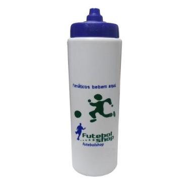 Imagem de Garrafa Água Squeeze 800 ml Bico Automático Branca - Futebol Shop