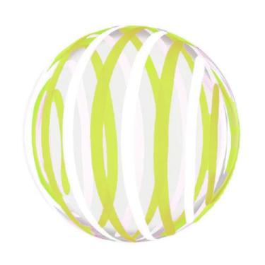 Imagem de Balão Bubble 20 Com Listras Coloridas - PartiuFesta, Listra Verde