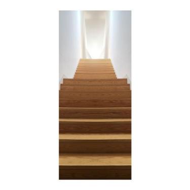 Imagem de Adesivo Decorativo de Porta - Escada de Madeira - 2551cnpt - Allodi