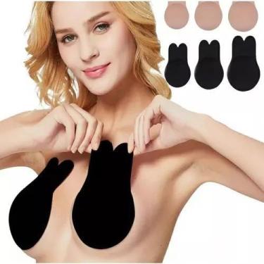 Imagem de Sutiã Adesivo Levanta Seio Invisible PushUp Orelha De Coelho PRETO G -