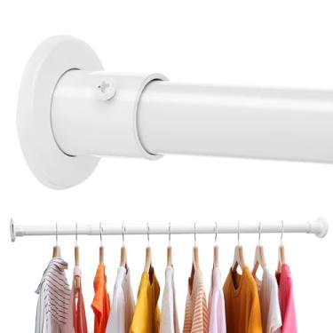 Imagem de Varas de armário para pendurar roupas, varetas ajustáveis de 45,7 a 239 cm, postes de armário fáceis de instalar para pendurar roupas, roupas de guarda-roupas, perfeitas para organizador de armário