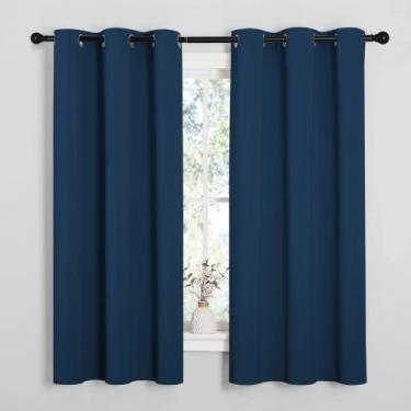 Imagem de Cortinas NICETOWN azul marroquino com isolamento térmico 42x48cm (conj