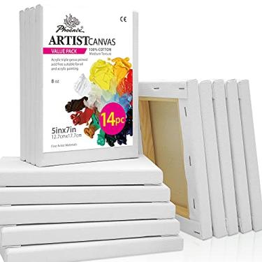 Imagem de PHOENIX Pintura artística em tela esticada de algodão branco - 12 x 17 cm / 14 - perfil de 1,5 cm com primer triplo para tintas a óleo e acrílicas