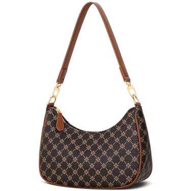 Imagem de KKXIU Bolsa de ombro feminina fofa Hobo bolsas e bolsas retrô clutch underarm, Blackflower, Tendência