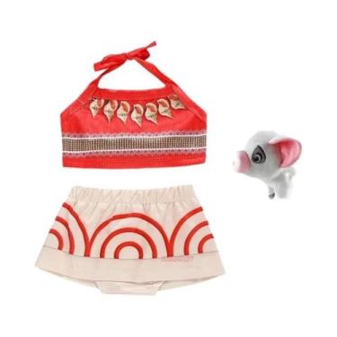 Imagem de Fantasia de Cosplay da Moana para Meninas - Vestido de Anime Infantil,