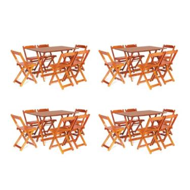 Imagem de Kit 4 Conjuntos Dobráves 120x70 com 6 Cadeiras Mel - Móveis Britz