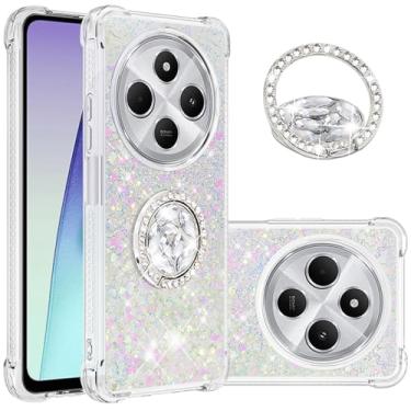 Imagem de Dinglijia Capa de ajuste fino para Xiaomi Redmi 14C 4G, capa para Xiaomi Poco C75, capa de proteção de silicone com efeito areia movediça líquido com glitter para Xiaomi Poco C75/Redmi 14C 4G, WZ