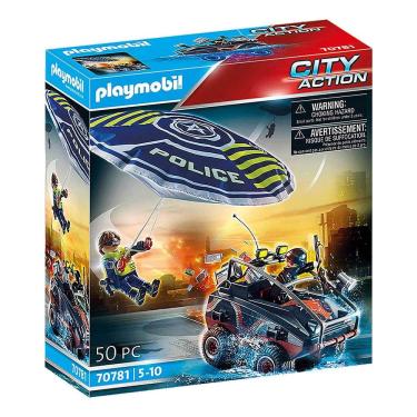 Imagem de Playmobil - Polícia Com Paraquedas E Veículo Anfíbio - City Action - 70781