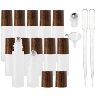 Imagem de SESENSE Frascos de rolo de óleo essencial, 12 peças (10 ml e 5 ml) frascos de vidro com abridor de funil e conta-gotas, ferramentas de beleza e cuidados pessoais