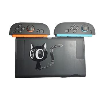 Imagem de Capa protetora compatível com Switch 2, capa acoplável de gato preto para Switch 2, capa antiarranhões e fosca, capa de TPU à prova de choque com alças antiderrapantes, capa traseira fina ergonômica e