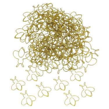 Imagem de Cryfokt Clipes de Papel de Abelha de Desenho Animado, Decoração de Clipes de Etiqueta de Papel de Abelha Brilhante Brilhante Com Uma Caixa Transparente para a Escola (Ouro)