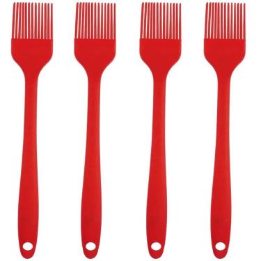 Imagem de Pincel Culinario De Silicone Vermelho Kit 04 Un