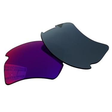 Imagem de Acefrog Lentes de reposição polarizadas de 1,5 mm para óculos de sol Oakley Flak 2.0 XL OO9188 59 mm, material atualizado, resistente a impactos - Espelhado polarizado Midnight Sun - 1,5 mm