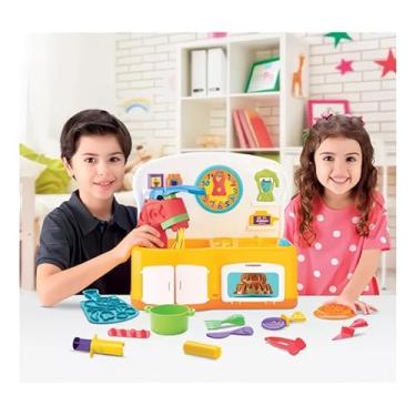 Imagem de Brinquedo Cozinha Infantil Com Massinha Modelar e Acessórios,