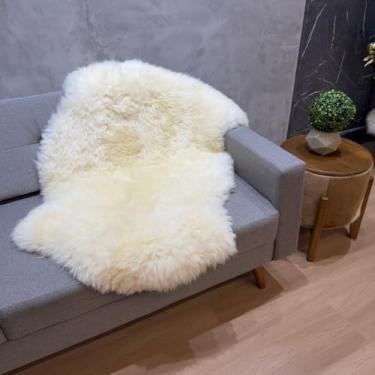 Imagem de Pelego Lã De Ovelha Branco Natural Tamanho G 1,10x0,75cm aprox.