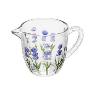 Imagem de Leiteira Cremeira Lavanda com Colher 250ml Vidro Elegante – Praticidade, Charme e Sofisticação