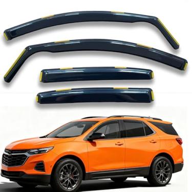Imagem de Viseiras de janela no canal, defletores de ventilação compatíveis com Chevrolet Equinox 2018-2024, protetores de chuva para janela, sombras, fumaça escura, 4 peças