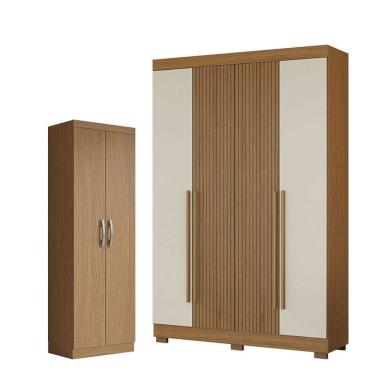 Imagem de Guarda Roupa Casal 2030240 Atacama Areia e Armário Multiuso New 2000192 Atacama - Aramóveis