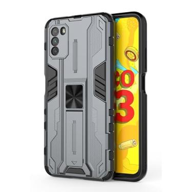 Imagem de SORAKA Capa para Xiaomi POCO M3 com suporte Capa de proteção resistente para Xiaomi POCO M3 Capa com placa de metal para suporte magnético para carro Capa Silm Fit