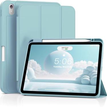 Imagem de ZOVEEK Capa para iPad Air de 11 polegadas (M3 2025 / M2 2024) e iPad Air 5ª/4ª geração (2022/2020), capa para iPad Air de 10,9 polegadas com suporte para lápis, suporte de três dobras e despertar