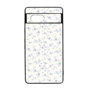 Imagem de qizjio Coquette Capa de telefone estética à prova de choque protetora flor azul capa de telefone para Google Pixel 7A