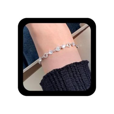 Imagem de Ximdble Pulseira de coração de cristal vintage com coração interloque corrente de strass com pontos brilhantes CZ Love Hand Chain Jewelry para mulheres