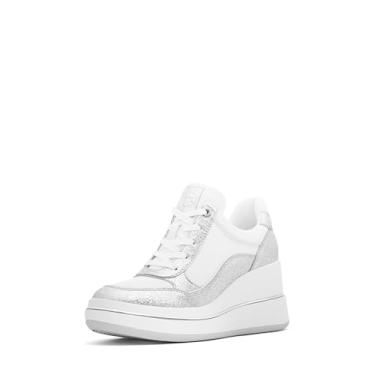 Imagem de Michael Kors Tênis feminino Emmy Wedge Trainer, Prata, 38