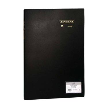 Imagem de Pasta Catálogo Clear Book A3 Preto Yes com 20 Sacos Plásticos Folhas Escolar Aula Apresentação