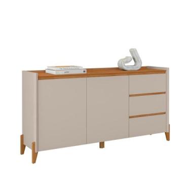 Imagem de Aparador Buffet Rennes 2 Portas 3 Gavetas Pés Madeira Maciça - Casa D,