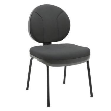 Imagem de Cadeira Executiva Fixa Tecido Preto - Plaxmetal
