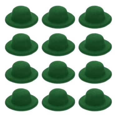 Imagem de PATIKIL Mini chapéus formais de 5,8 cm, 12 peças de chapéus de boneca em miniatura para artesanato, acessórios de cabelo, decoração de boneca, boneco de neve, verde esmeralda