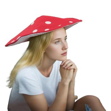 Imagem de FORTMAC Chapéu de cogumelo Ren Faire acessórios de fantasia de fada grande elfo boné de aba cottagecore Halloween