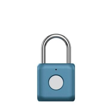 Imagem de Cadeado Inteligente Com Impressão Digital Azul