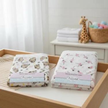 Imagem de Kit 2 Toalhas De Banho Para Bebê Com Capuz 100 Algodão Rosa - Sul Bras