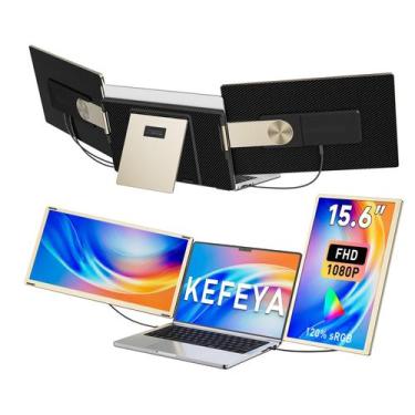 Imagem de Monitor: extensor de tela triplo portátil para laptop KEFEYA de 15,6" 