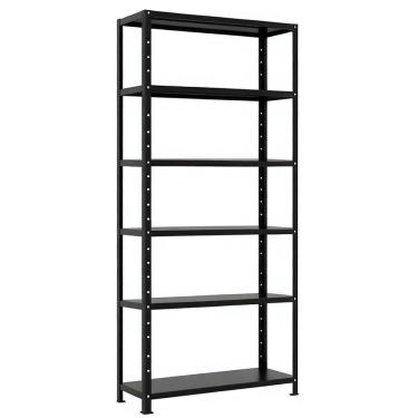 Imagem de Prateleira Estante Armário Aço 6 Bandejas 90cm Preto Romero