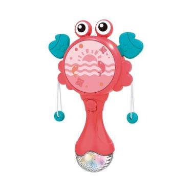 Imagem de Brinquedo Infantil Chocalho Caranguejo Musical Rosa Zippy Toys - 10365