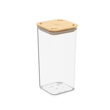 Imagem de Pote Hermético Coza Modo Bambu 1,2 Litros Cristal Brinox - 40642/3009
