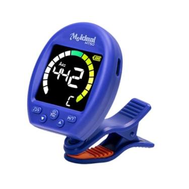 Imagem de harayaa Afinador de guitarra com clipe, afinador profissional USB recarregável, leve, rápido e preciso para baixo, violoncelo e violino, Azul
