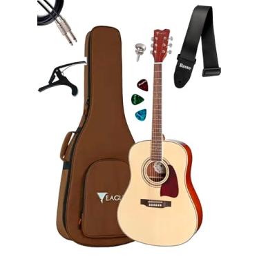 Imagem de Violão Eletroacústico Eagle Ch888 Folk Natural + Acessórios