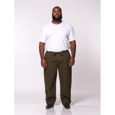 Imagem de Calça Masculina Plus Size Sarja Verde Musgo-Masculino