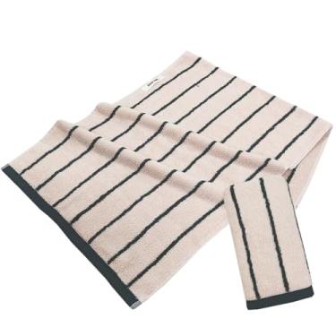 Imagem de Lacomfy Pacote com 2 toalhas de mão, 100% algodão, toalhas super absorventes para banheiro, padrão listrado clássico para decoração de casa, conjunto de toalhas macias para rosto, spa, banho, cozinha