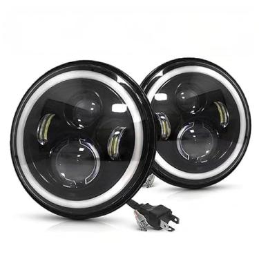 Imagem de zoomto Farol de LED redondo de 18 cm para motocicleta, compatível com Harley Sportster Dyna Low Rider Street Bob lron 883 1200 Softail Wide Glide Triplo